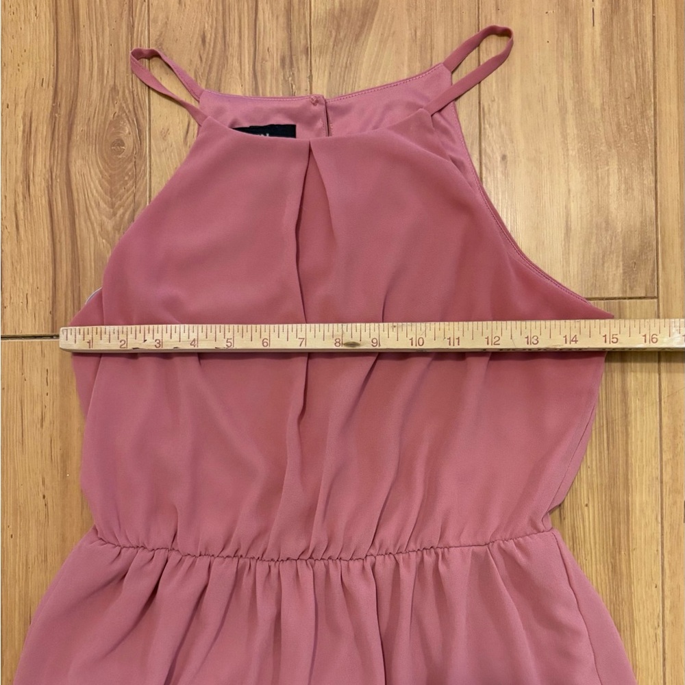 I.N. San Francisco, Rose Pink Mini Halter Dress with Fitted Elastic Waist Size S - Picture 9 of 11